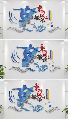 企业标语乘风破浪梦想启航标语文化墙